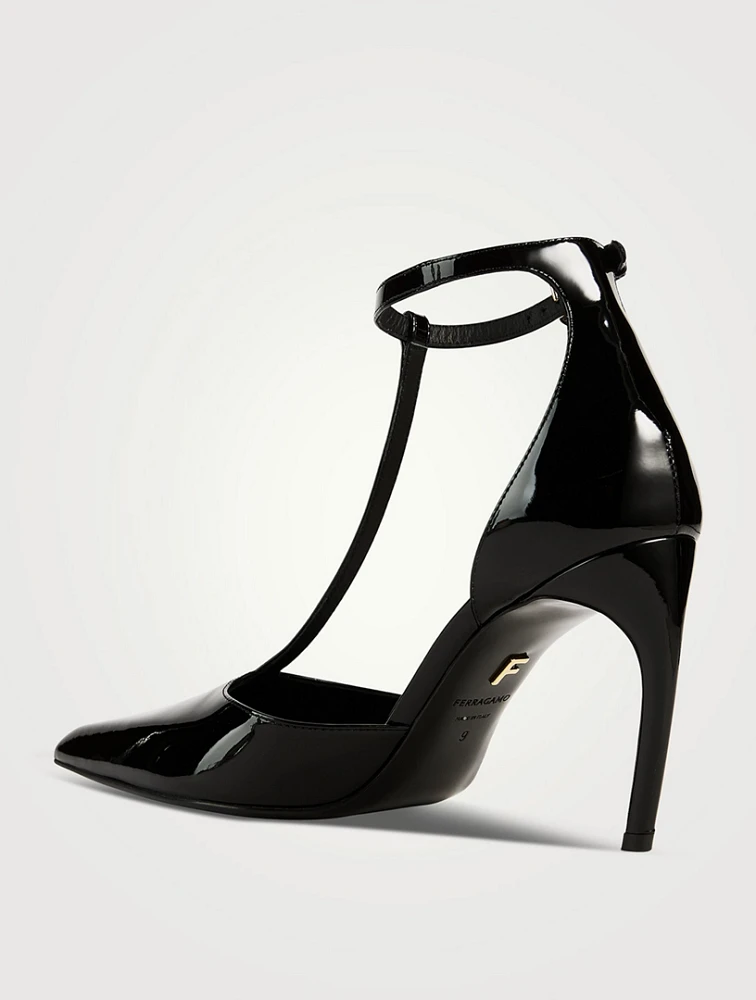 Patent Leather T-Strap Pumps