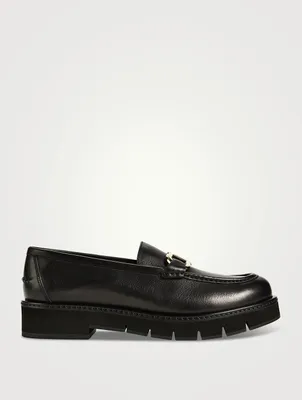 Leather Lug-Sole Loafers