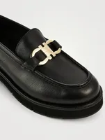 Leather Lug-Sole Loafers