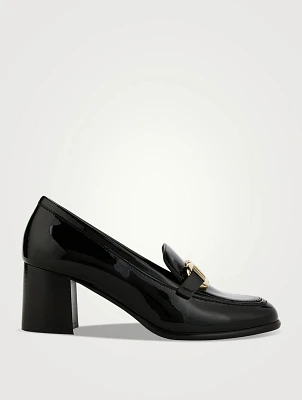 Patent Leather Block-Heel Loafers