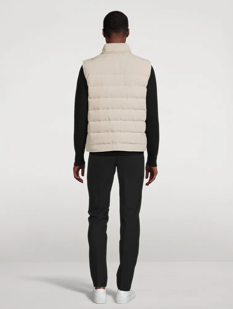 Linen-Blend Down Vest