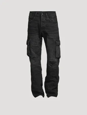 Relaxed Straight-Leg Cargo Jeans