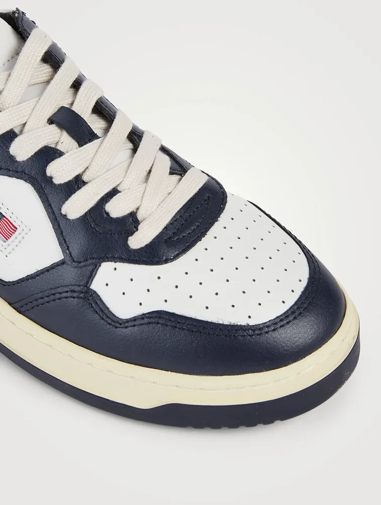 Medalist Leather Two-Tone Sneakers