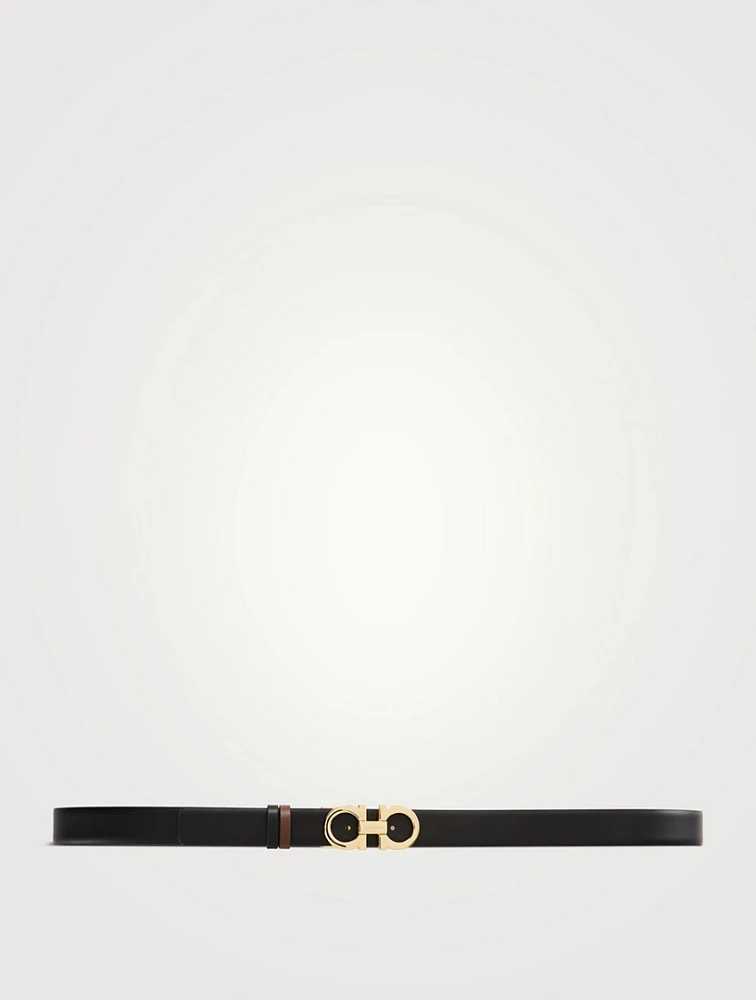 Leather Reversible And Adjustable Gancini Belt