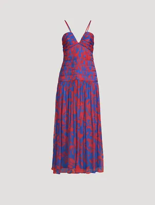 Flore Ruched Midi Dress Print