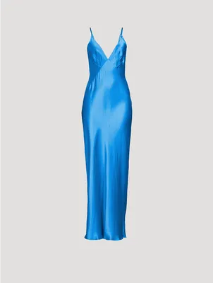Ciel Silk Plunged Slip Maxi Dress