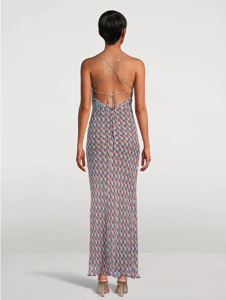 Maribel Lace Back Bias Maxi Dress