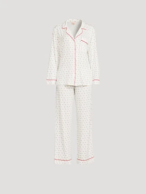 Gisele Long Pajama Set Triple Hearts Print