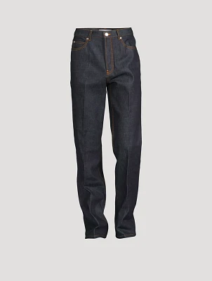 Cotton Straight-Leg Jeans