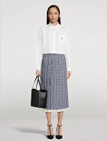 Pleated Midi Skirt Check Print