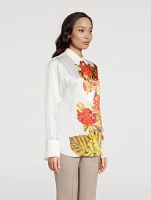 Silk Shirt Botanical Print