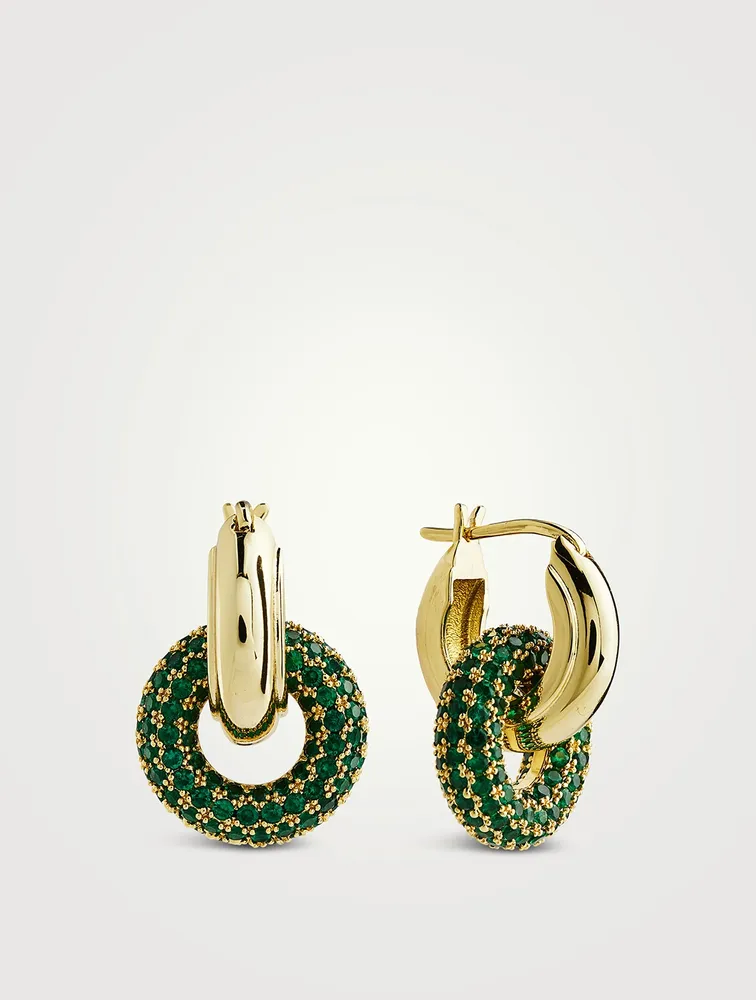 Pavé Interlock Hoop Earrings