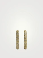 Pavé Chain Link Huggie Hoop Earrings