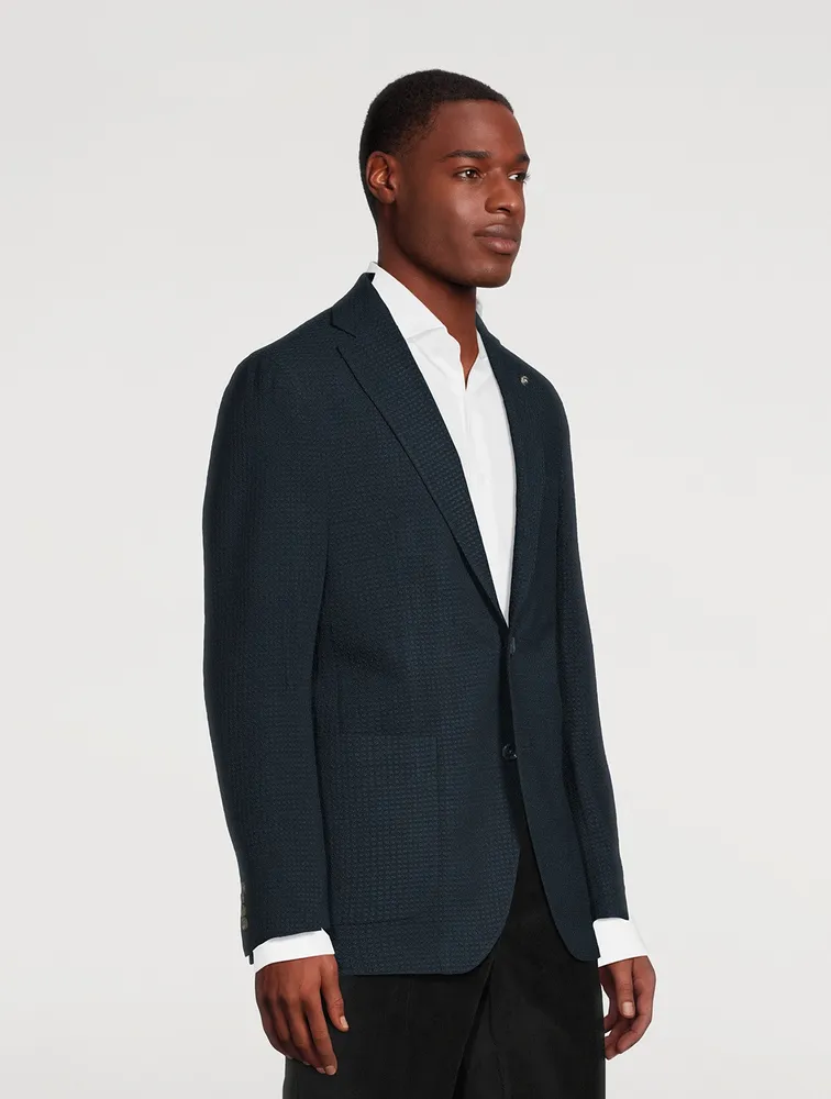 Hampton Textured Stretch Wool Jacket