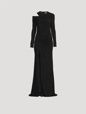 Crepe Jersey Draped Gown