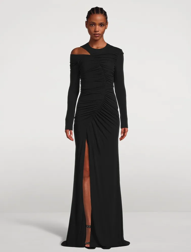 Crepe Jersey Draped Gown