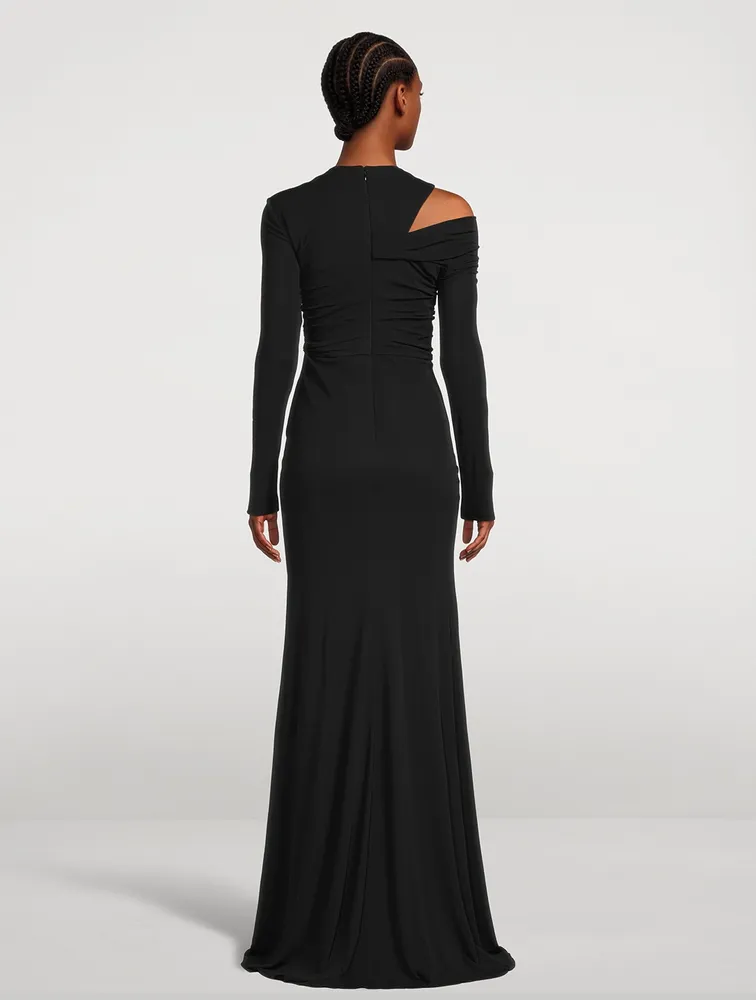 Crepe Jersey Draped Gown