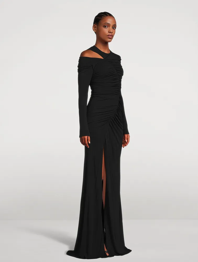 Crepe Jersey Draped Gown