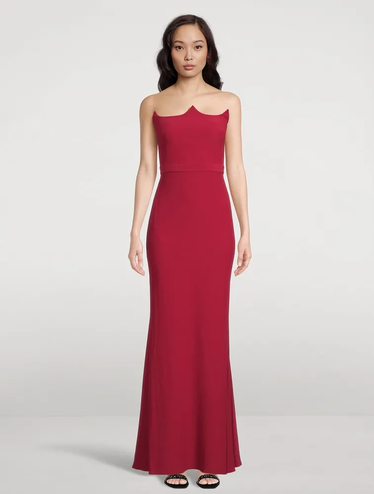 Strapless Crepe Gown