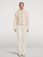 Gravity Convertible Shearling-Trimmed Leather Jacket
