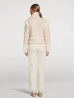 Gravity Convertible Shearling-Trimmed Leather Jacket