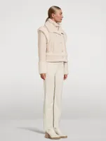 Gravity Convertible Shearling-Trimmed Leather Jacket