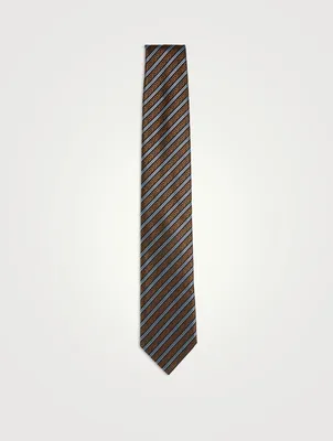 Striped Silk-Cotton Tie