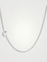 Love Letter 14K White Gold C Initial Pavé Diamond Necklace