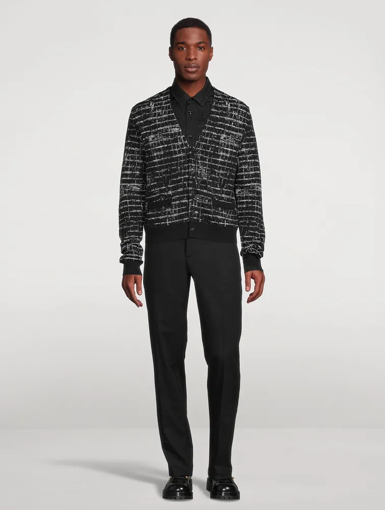 Croc-Effect Jacquard Long-Sleeve Shirt