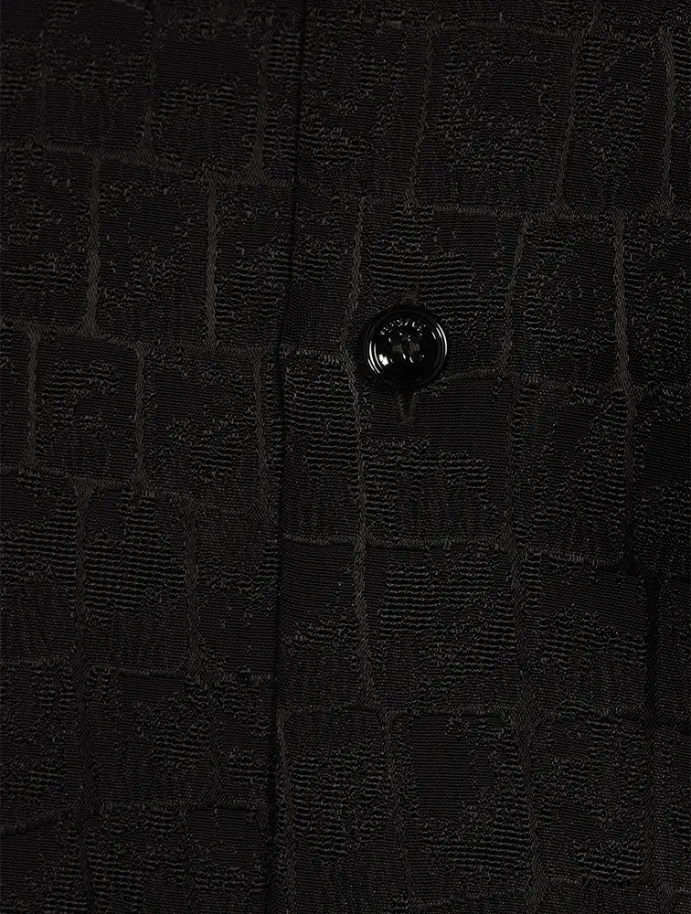 Croc-Effect Jacquard Long-Sleeve Shirt