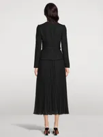 Bouclé Chiffon Midi Dress