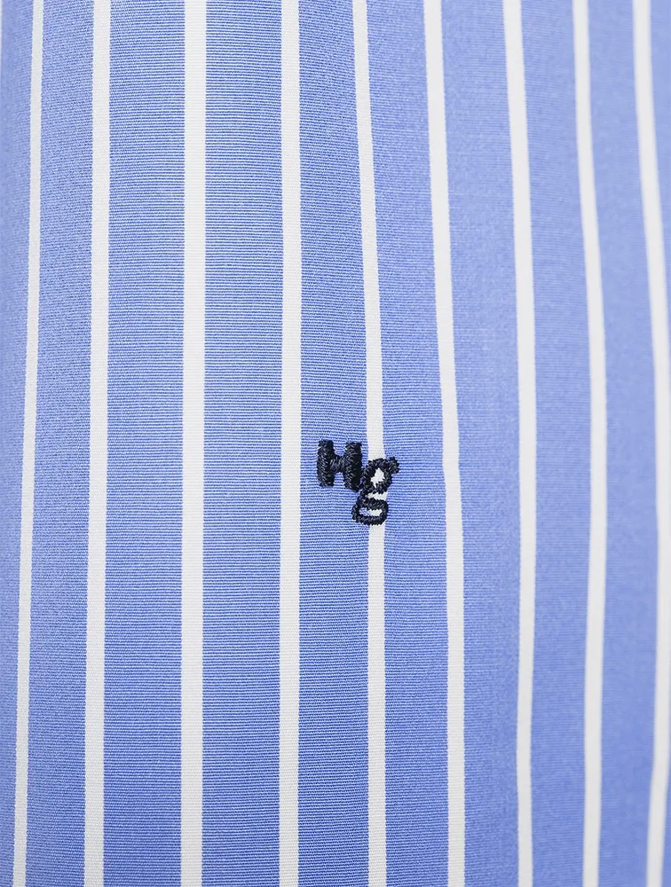 Cropped Poplin Shirt Stripe Print