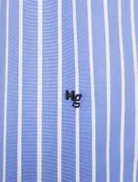 Cropped Poplin Shirt Stripe Print