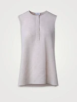 Linen-Blend Sleeveless Blouse