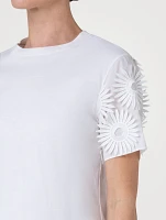 Cotton T-Shirt With Floral Embroidery