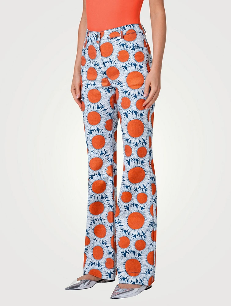 Country Flared Jeans Sunshine Print