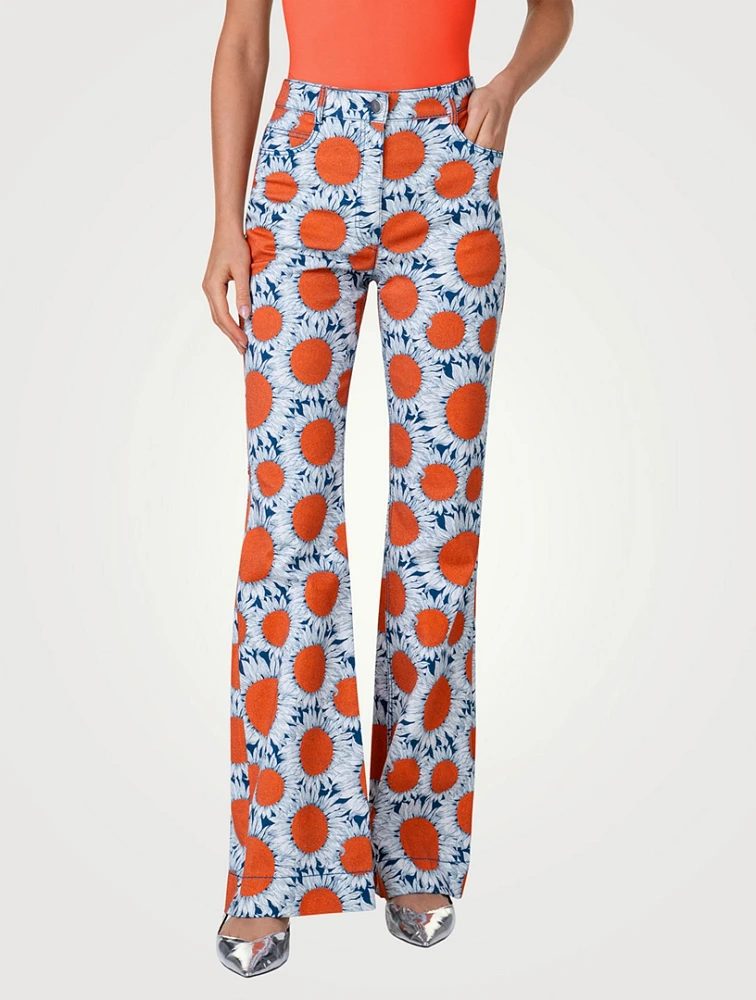 Country Flared Jeans Sunshine Print