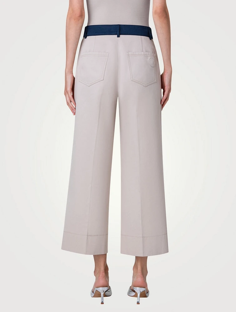 Chiara Cotton Wide-Leg Cropped Pants