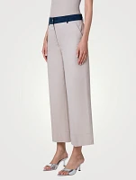 Chiara Cotton Wide-Leg Cropped Pants