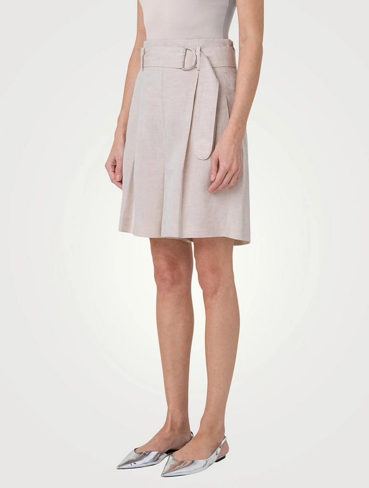 Fiorellina Linen-Blend Belted Shorts