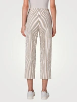 Farell Seersucker Cropped Pants Striped Print