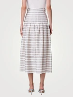 Linen And Cotton Midi Belted Skirt