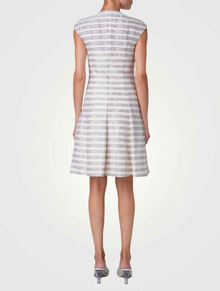 Linen And Cotton Dress Striped Print