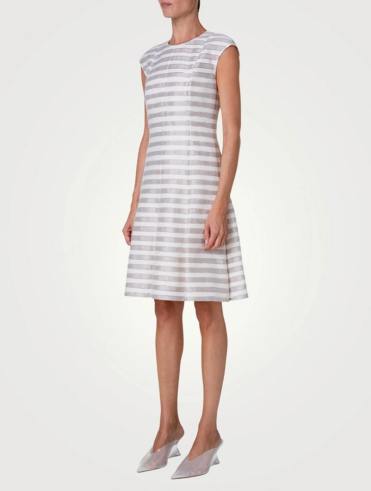 Linen And Cotton Dress Striped Print