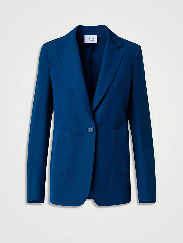 Linen-Blend Blazer