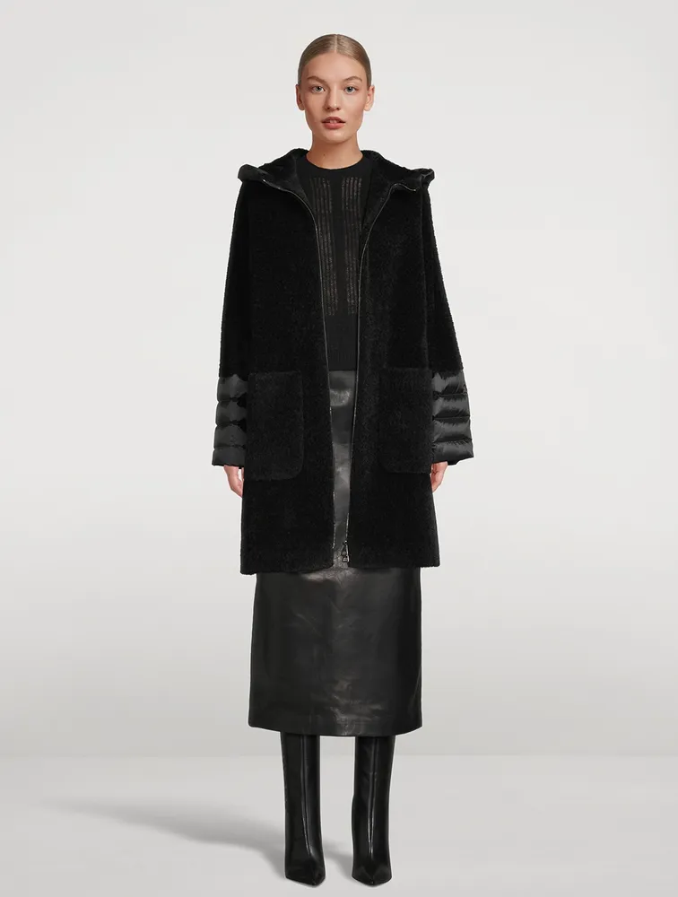 Wool Alpaca Coat With Nylon Trim