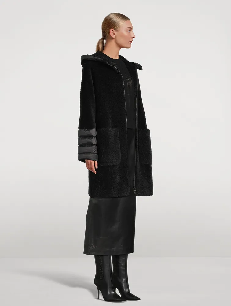 Wool Alpaca Coat With Nylon Trim