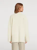 Ribbed Wool Cashmere Polo Sweater