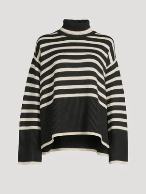 Signature Striped Wool Turtleneck Sweater