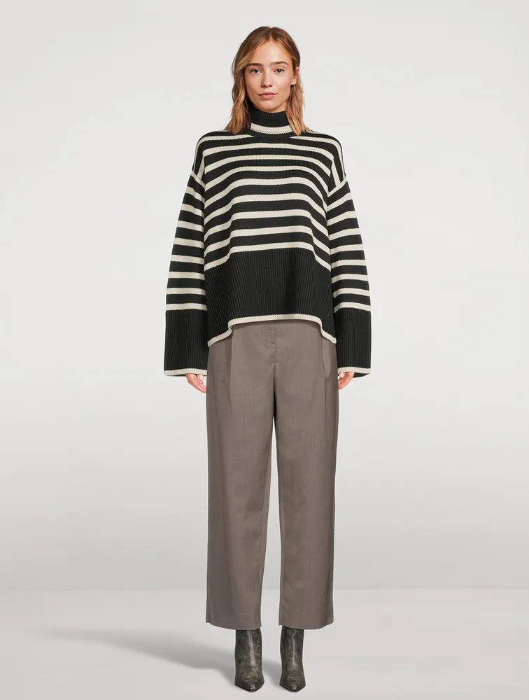 Signature Striped Wool Turtleneck Sweater